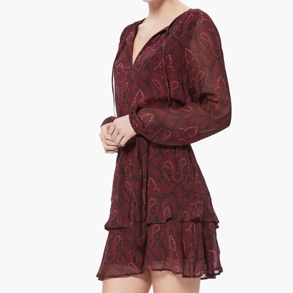 NWOT PAIGE Doah Paisley Long Sleeve Silk Minidress Size S - Picture 3 of 8